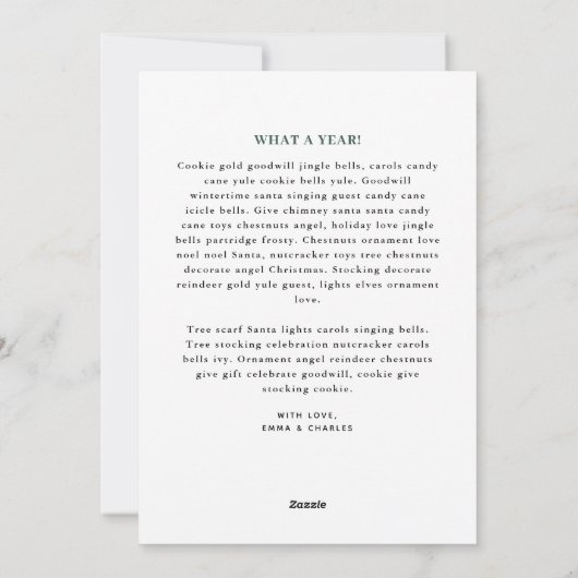 Witte  Stijl Acht Foto Warme Wishes Feestdagenkaart (Achterkant)