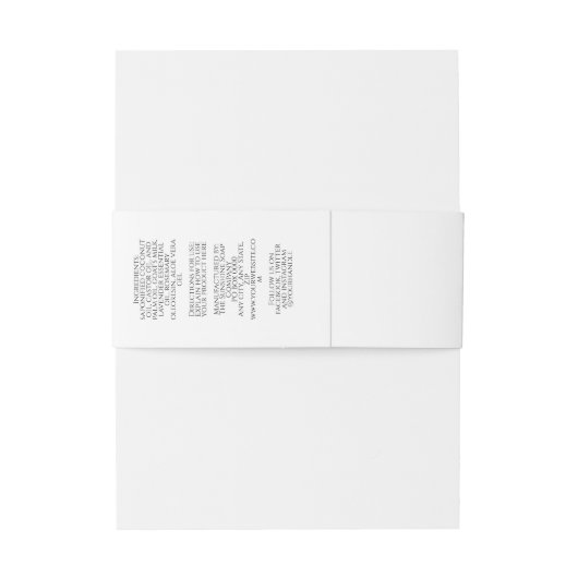 Witte  stijl zeep buikband uitnodigingen wikkel (Achterkant Voorbeeld)