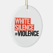 Witte stilte is geweld keramisch ornament (Rechts)