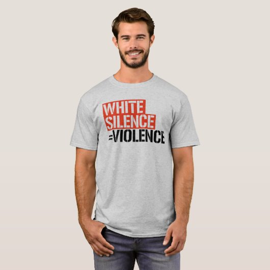 Witte stilte is geweld t-shirt (Voorkant volledig)