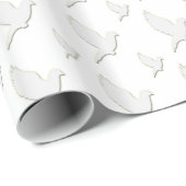 Witte stip cadeaupapier (Rol Hoek)