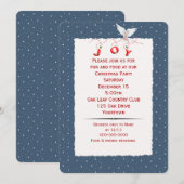 Witte stip in de partij Snowflakes Kaart (Voorkant / Achterkant)