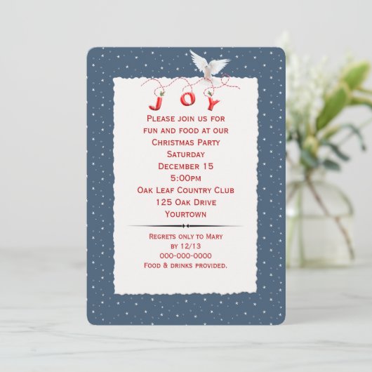 Witte stip in de partij Snowflakes Kaart (Staand voorkant)