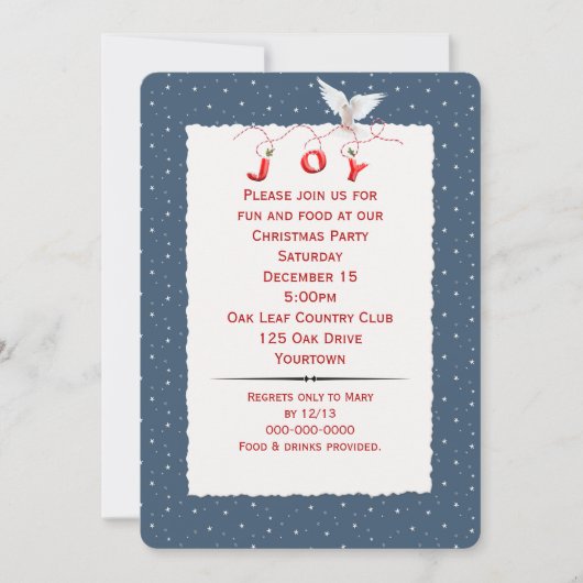 Witte stip in de partij Snowflakes Kaart (Voorkant)