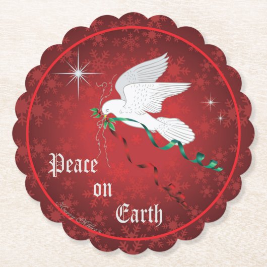 Witte stip kartonnen onderzetters (Voorkant)