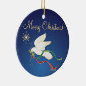 Witte stip keramisch ornament (Rechts)