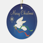 Witte stip keramisch ornament (Links)