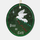 Witte stip keramisch ornament (Links)