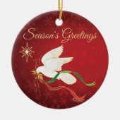 Witte stip keramisch ornament (Voorkant)