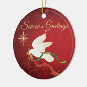 Witte stip keramisch ornament (Links)