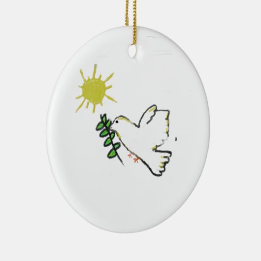 Witte stip keramisch ornament (Rechts)