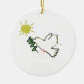Witte stip keramisch ornament (Voorkant)
