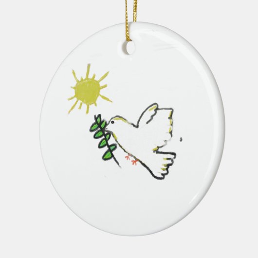 Witte stip keramisch ornament (Links)