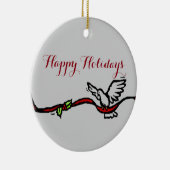 Witte stip keramisch ornament (Rechts)