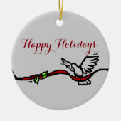 Witte stip keramisch ornament (Voorkant)