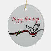 Witte stip keramisch ornament (Links)