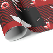 Witte stip met sierbloem cadeaupapier (Rol Hoek)