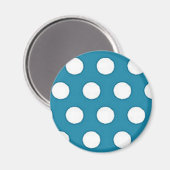 Witte stip op helderblauwe achtergrond magneet (Voorkant / Achterkant)