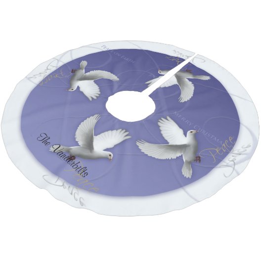 Witte stip op kerstboomrok kerstboom rok (Gekanteld)