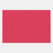 witte stip op papierbladen met rood patroon inpakpapier vel (Voorkant)