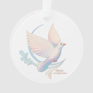 Witte stip ornament