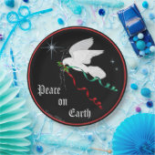 Witte stip papieren bordje (Feest)