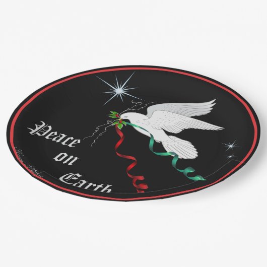 Witte stip papieren bordje (Gekanteld)