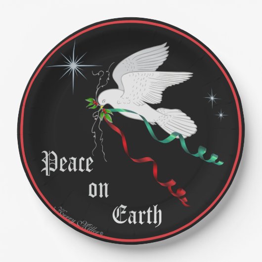 Witte stip papieren bordje (Voorkant)