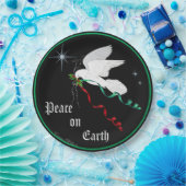 Witte stip papieren bordje (Feest)