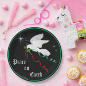 Witte stip papieren bordje (Feest)