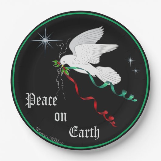 Witte stip papieren bordje (Voorkant)