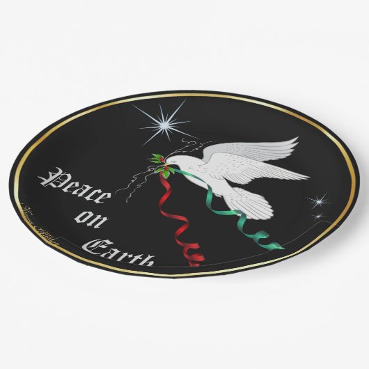 Witte stip papieren bordje (Gekanteld)