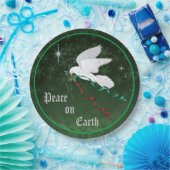 Witte stip papieren bordje (Feest)