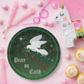 Witte stip papieren bordje (Feest)