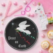 Witte stip papieren bordje (Feest)