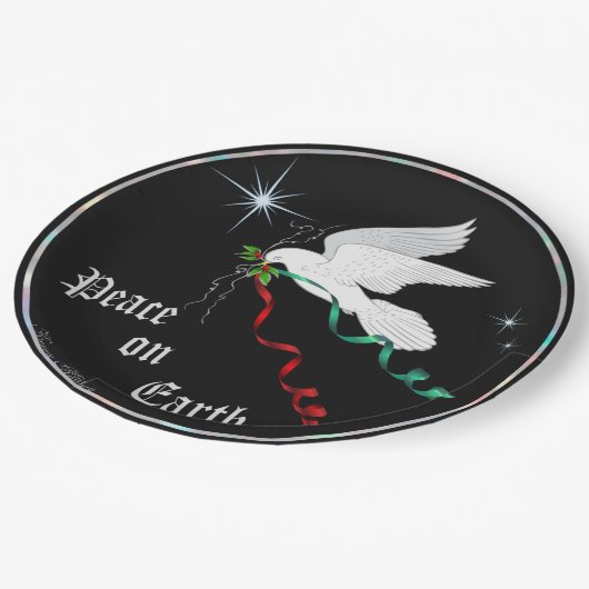 Witte stip papieren bordje (Gekanteld)