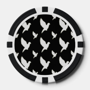 Witte stip poker chips