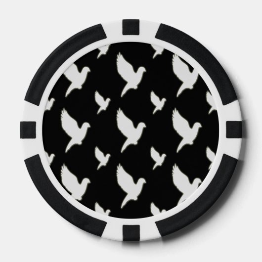 Witte stip poker chips (Voorkant)