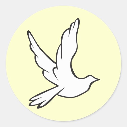 Witte stip ronde sticker (Voorkant)