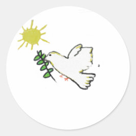 Witte stip ronde sticker