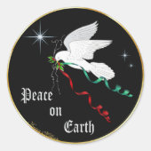 Witte stip ronde sticker (Voorkant)