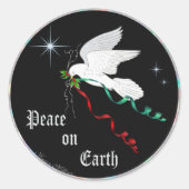 Witte stip ronde sticker (Voorkant)