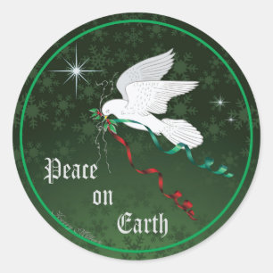 Witte stip ronde sticker