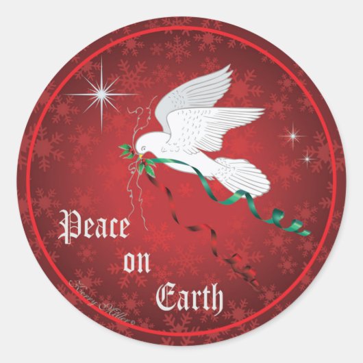 Witte stip ronde sticker (Voorkant)