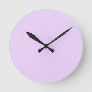 Witte stip roze achtergrond Elegant poka dot gedem Ronde Klok