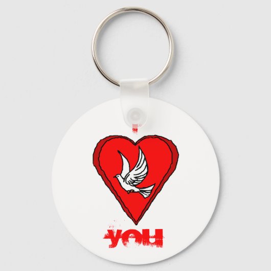 Witte stip sleutelhanger (Voorkant)