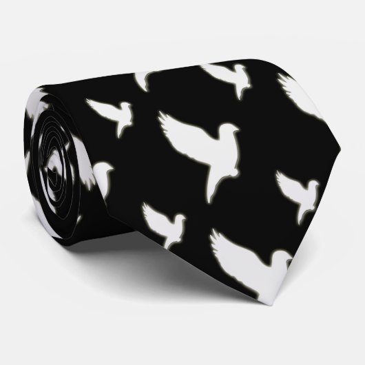 Witte stip stropdas (Opgerold)