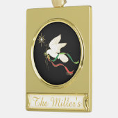 Witte stip verguld banner ornament (Links)