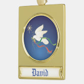Witte stip verguld banner ornament (Links)