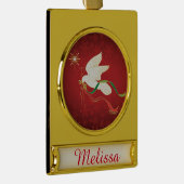 Witte stip verguld banner ornament (Rechts)